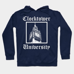 Clocktower University Shirt (Light text, Classic style) Hoodie